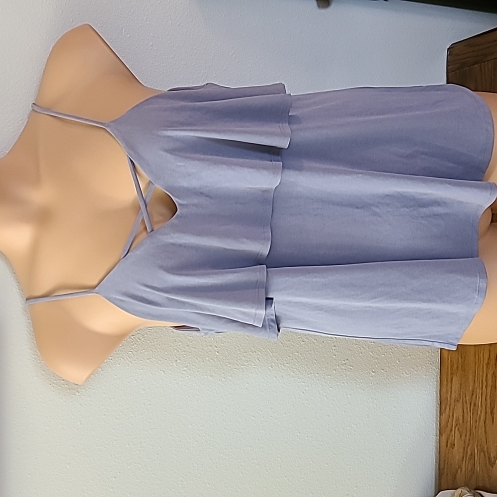 Sexy grayish blue halter-style blouse sz L